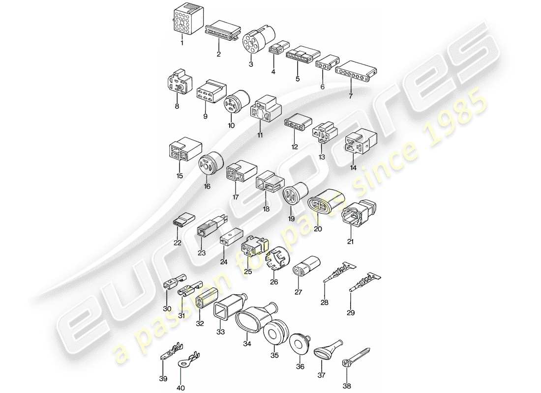 porsche 1979 (924) connettore a spinta diagramma delle parti