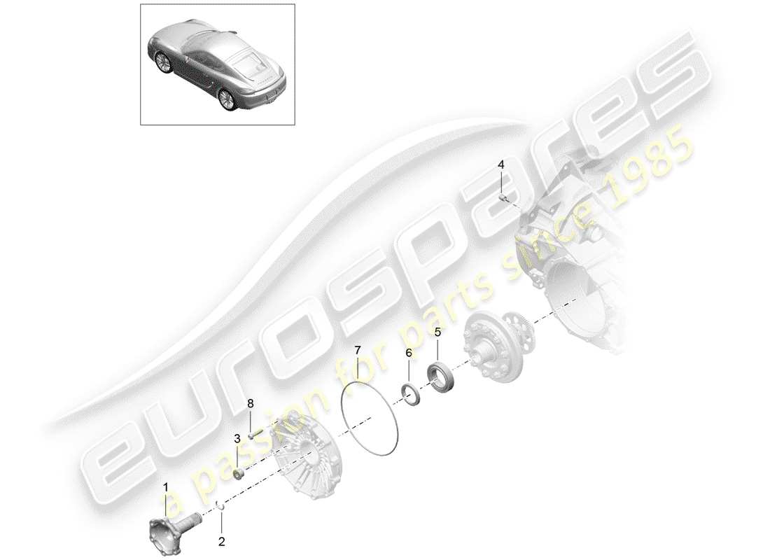 porsche 2016 (981 cayman) cambio manuale diagramma delle parti