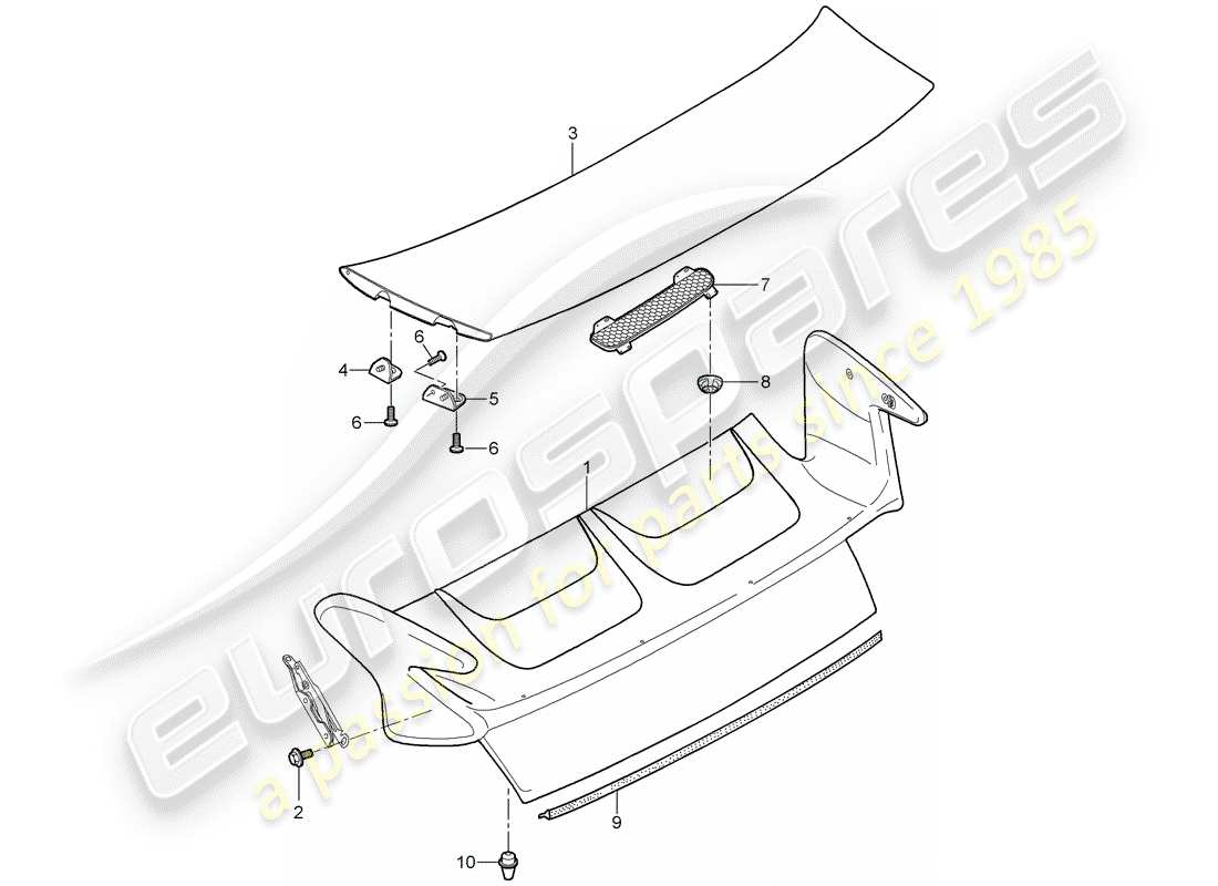 porsche 2007 (997-1) copertina diagramma delle parti
