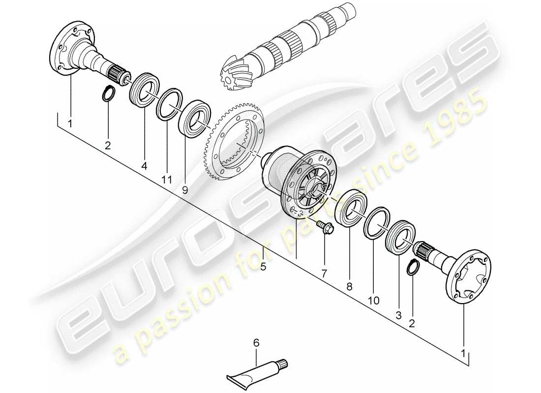 porsche 2007 (997-1) schema delle parti del kit di riparazione