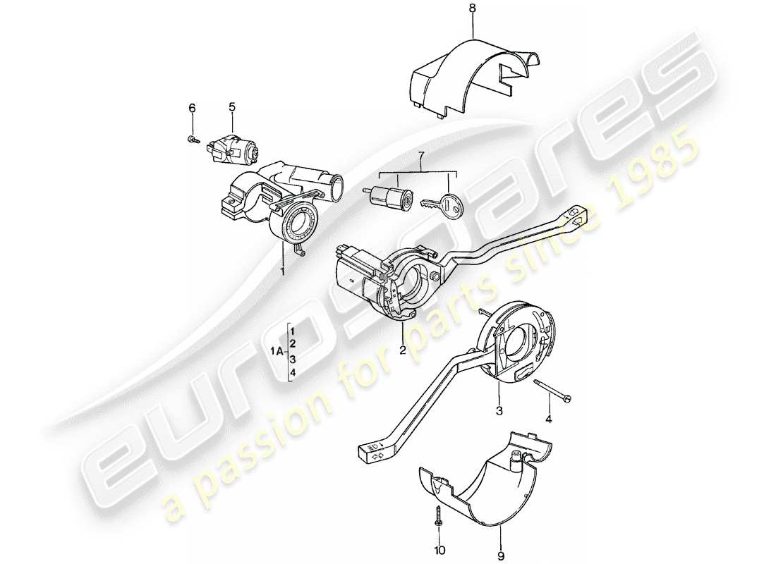porsche 1981 (924) interruttore piantone dello sterzo - bloccasterzo - d - mj 1981>> schema delle parti