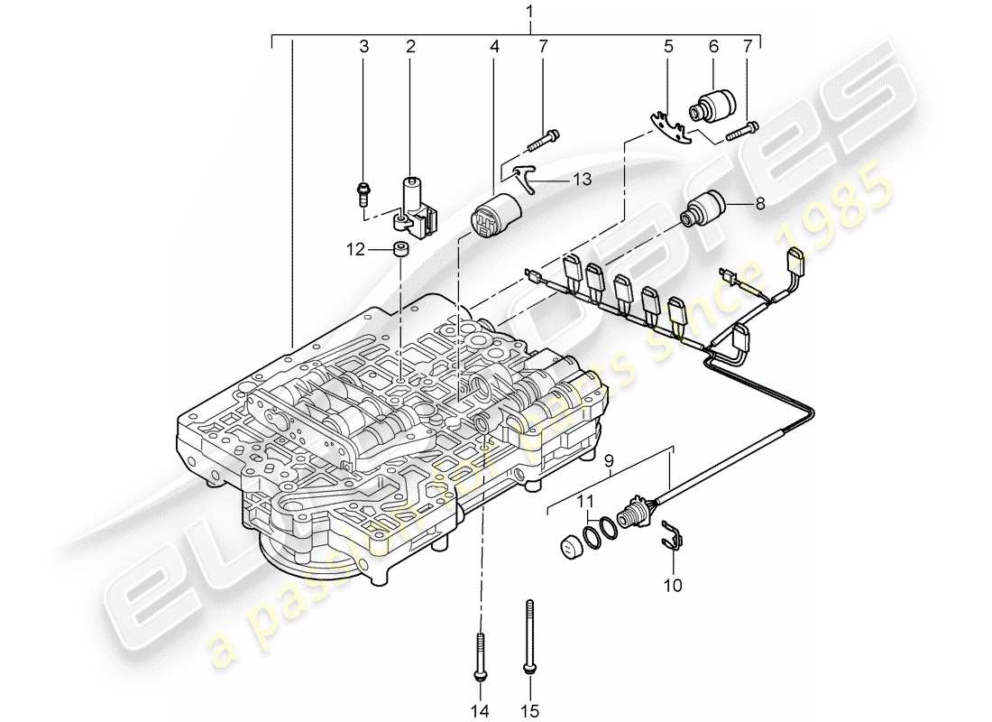 porsche 2007 (987 boxster) tiptronic diagramma delle parti
