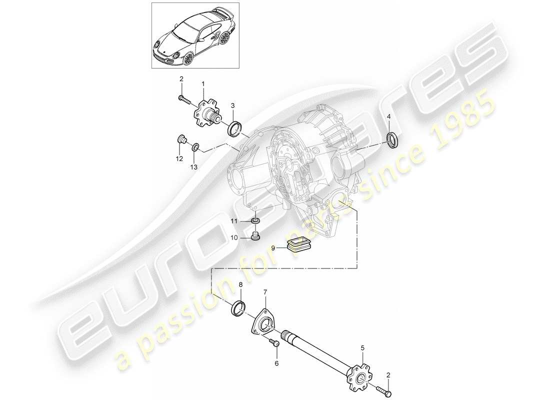 porsche 2009 997-2 turbo / gt2 schema delle parti tiptronic
