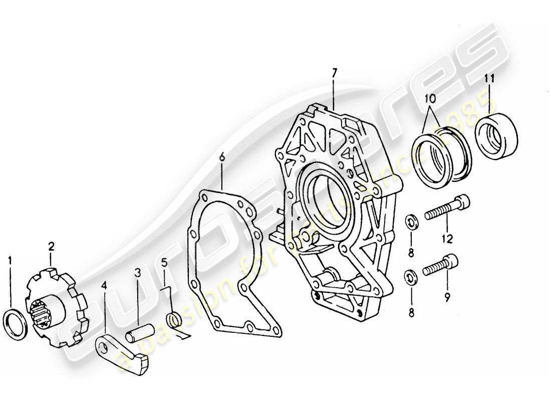 porsche 1994 (928) cambio automatico - piastra intermedia - blocco parcheggio schema delle parti