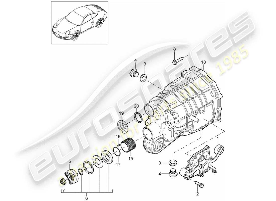 porsche 2012 (997-2) cambio manuale diagramma delle parti