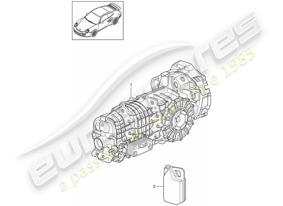 porsche 2013 (997-2 turbo / gt2 rs) schema delle parti trasmissione di ricambio