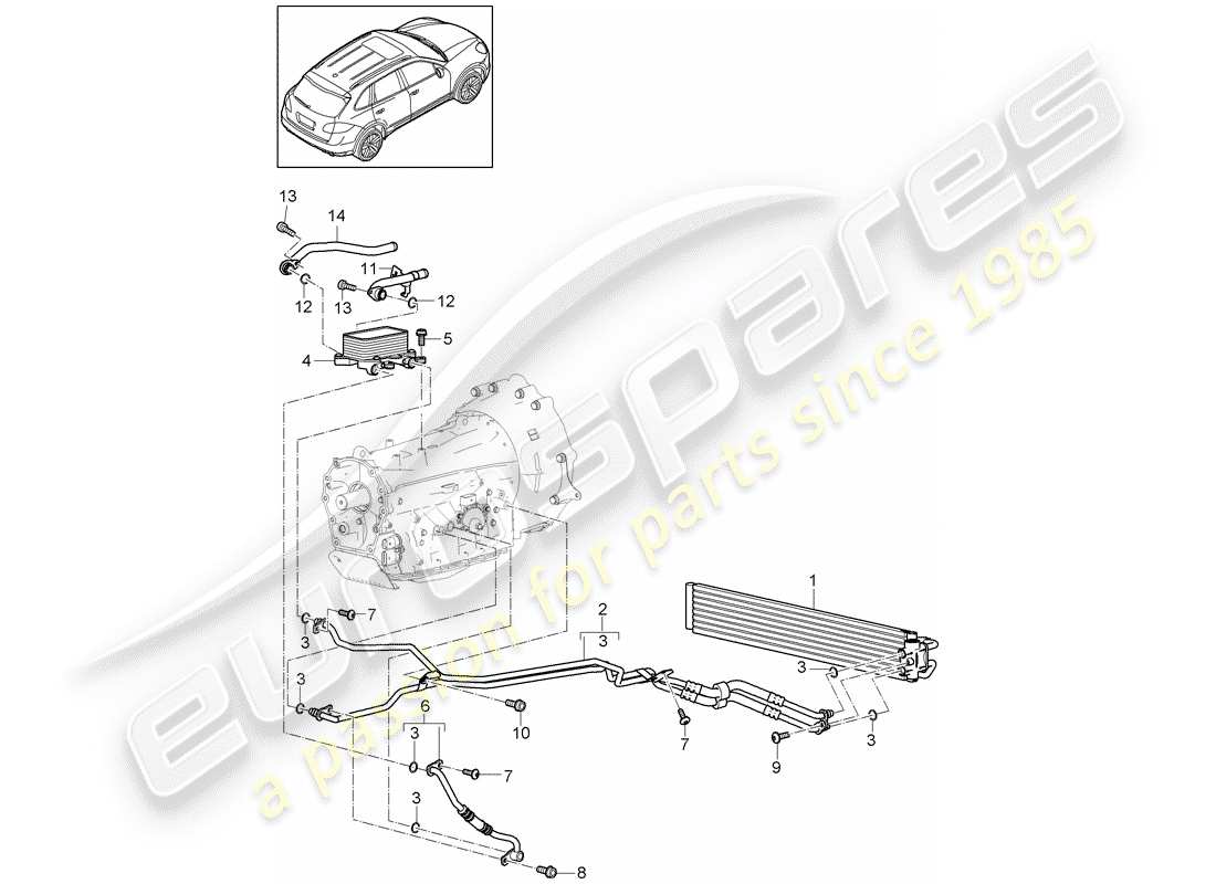 porsche 2014 (cayenne e2 92a) schema delle parti tiptronic