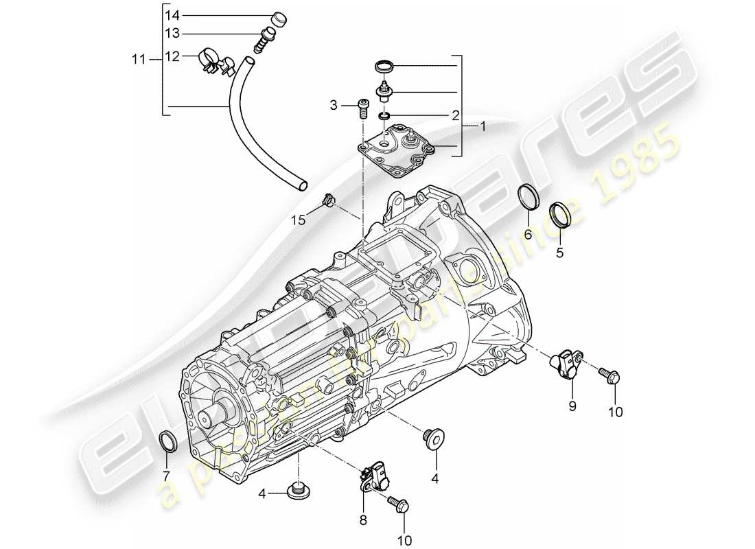 porsche 2004 (cayenne e1 9pa) schema delle parti del cambio manuale