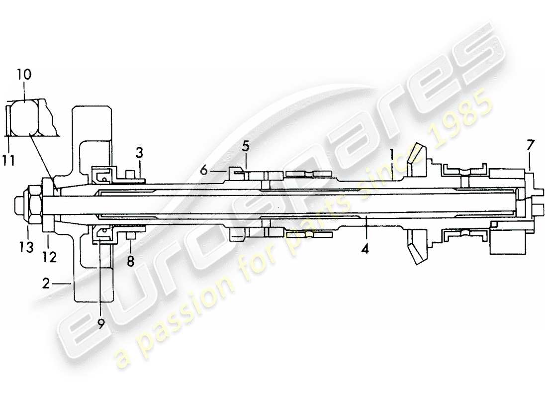 porsche 1963 (356b/356c) pesi albero a camme - e - volano - aspirazione - cilindro - 1 + 2 diagramma delle parti