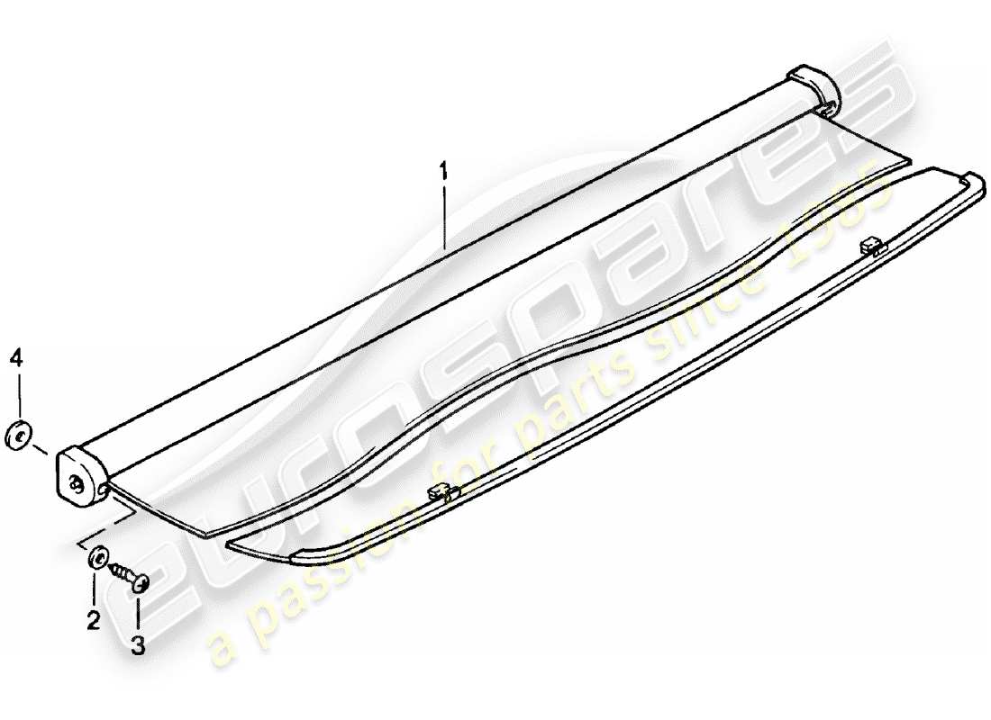 porsche 1982 (924) copertura del vano bagagli diagramma delle parti