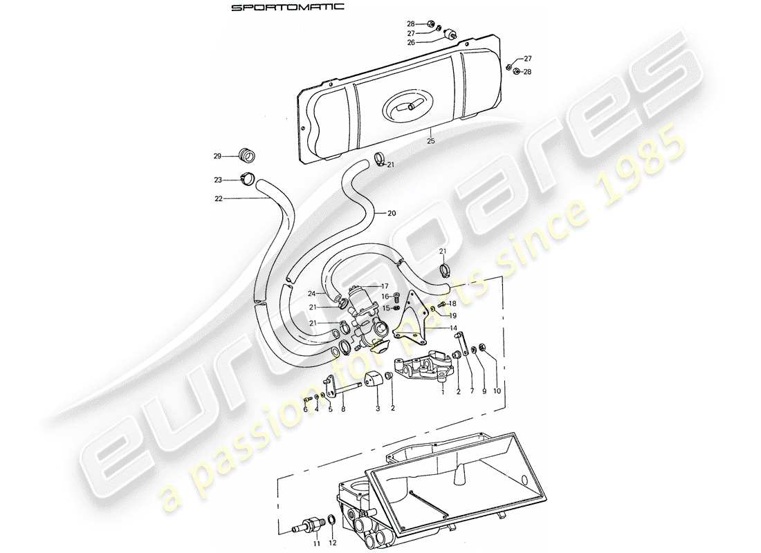 porsche 1976 (911) sistema di aspirazione - per - rilascio della frizione diagramma delle parti