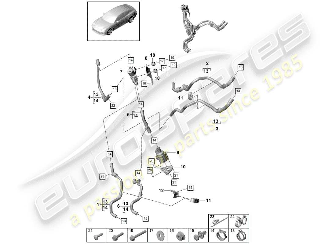 porsche 2017 (panamera 971-1) diagramma delle parti del riscaldatore