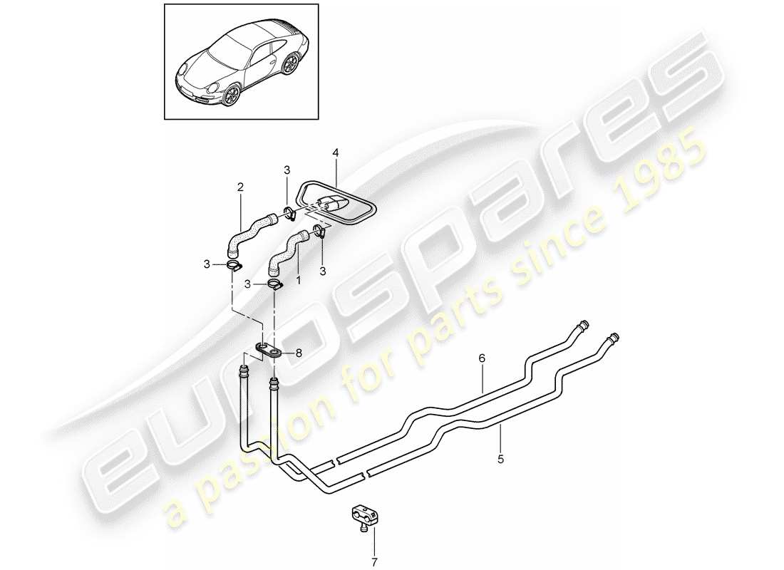 porsche 2012 (997-2) impianto di riscaldamento 1 diagramma delle parti