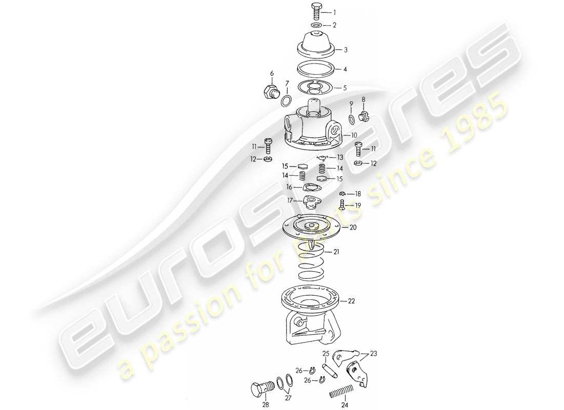 porsche 1954 (356/356a) parti singole - per - pompa carburante - 616. 08.401 diagramma delle parti
