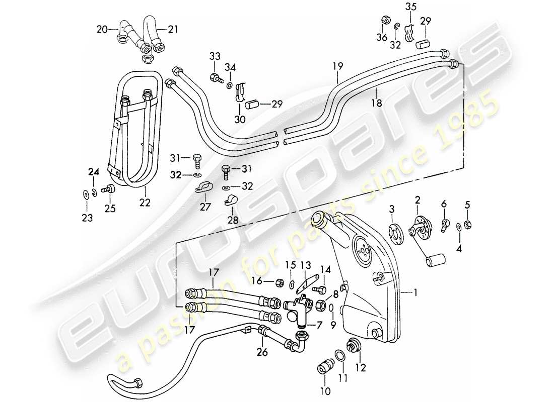 porsche 1973 (911) lubrificazione motore - unità ausiliari - for - typ 911/53/63/83/88 - d - mj 1973>> schema delle parti