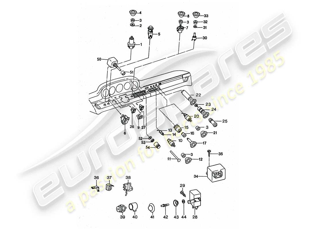 porsche 1976 (911 turbo) interruttore diagramma delle parti