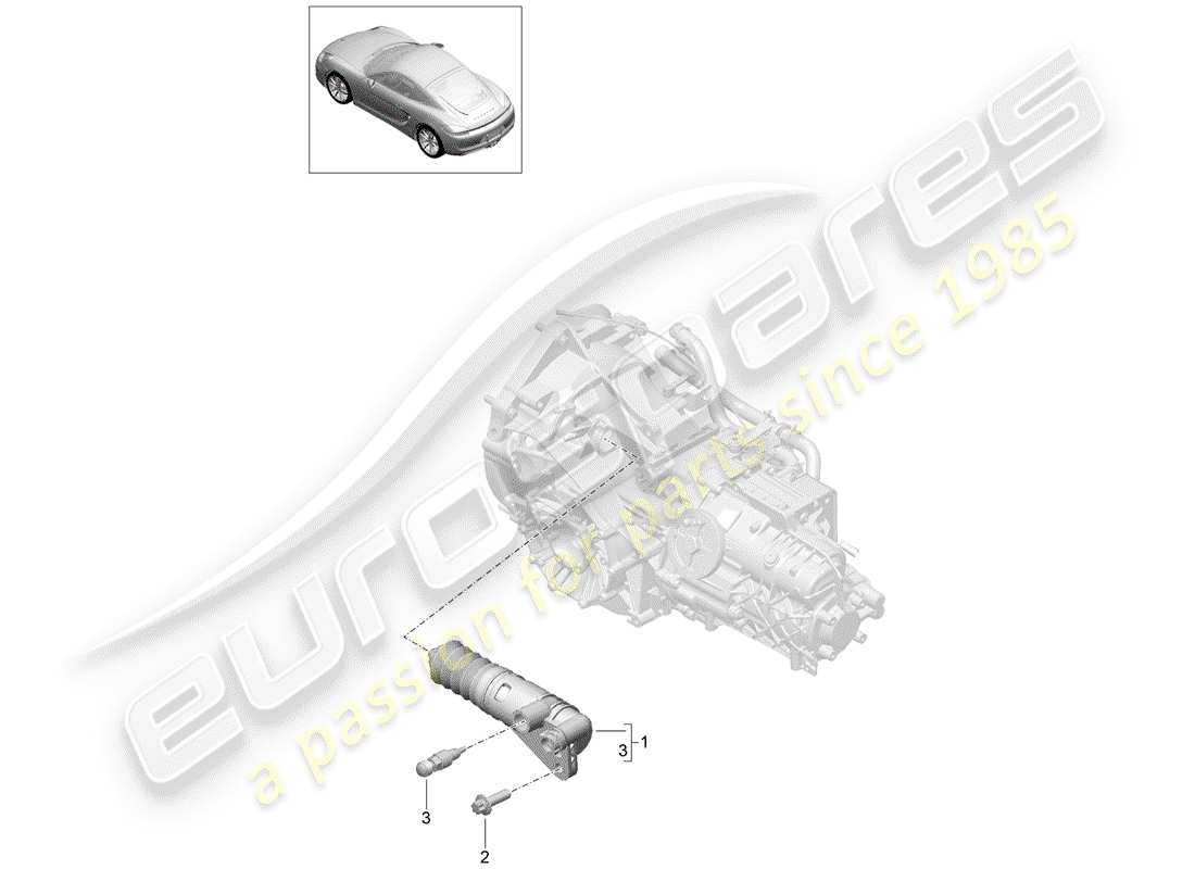 porsche 2016 (981 cayman) rilascio della frizione diagramma delle parti
