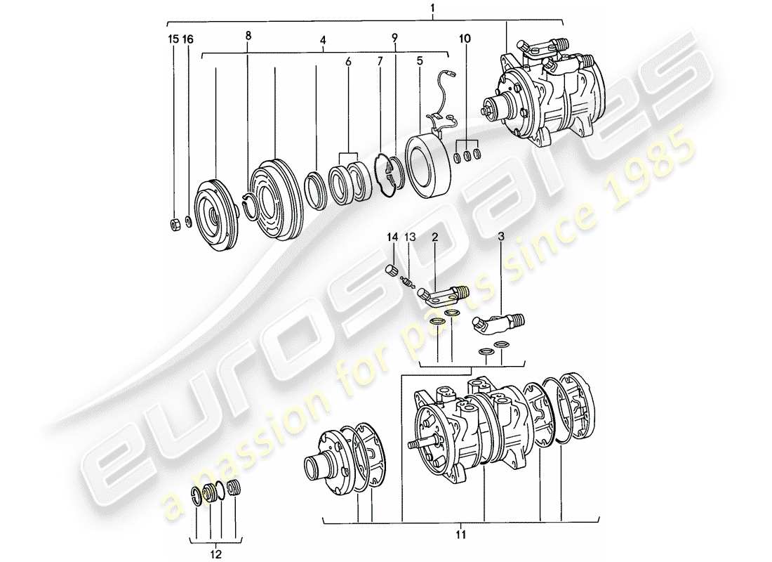porsche 1979 (924) compressore - d - mj 1979>> - mj 1979 diagramma delle parti