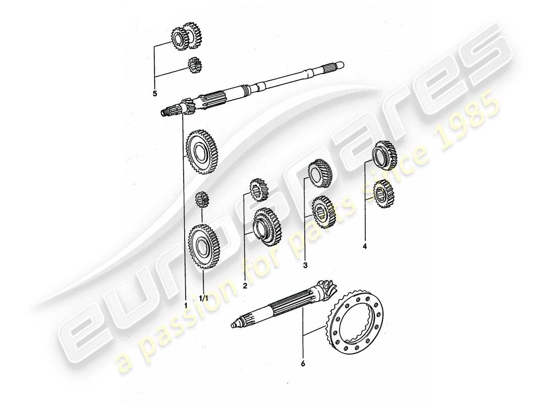 porsche 1976 (911 turbo) set di ruote dentate - 4-speed diagramma delle parti