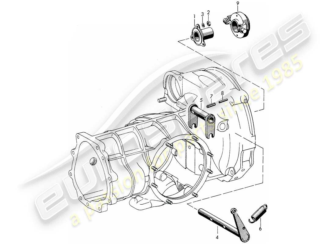 porsche 1963 (356b/356c) rilascio della frizione diagramma delle parti