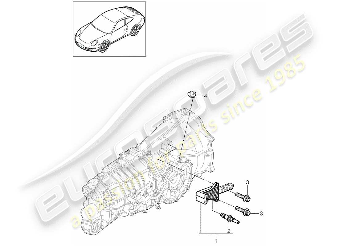 porsche 2010 (997-2) rilascio della frizione diagramma delle parti