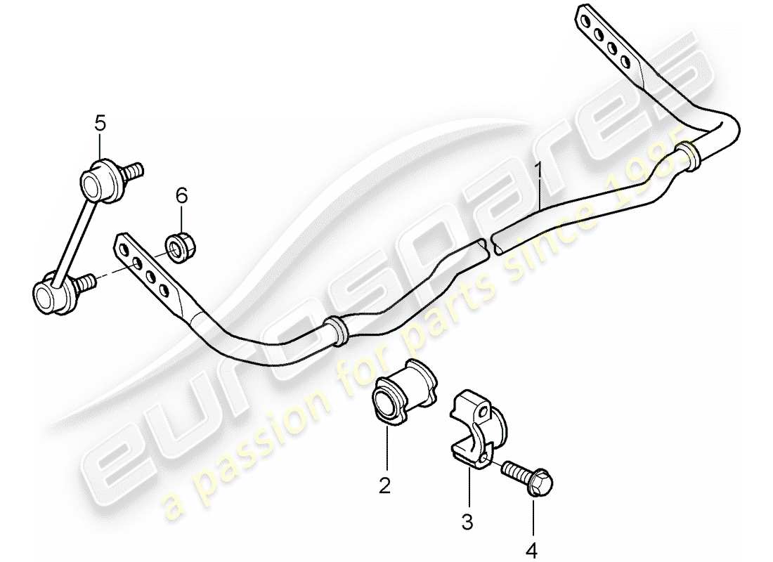 porsche 2008 (997-1 gt3) diagramma delle parti stabilizzatore