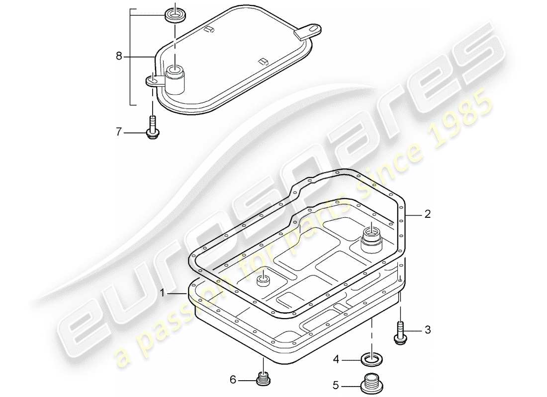 porsche 2007 (987 boxster) tiptronic diagramma delle parti