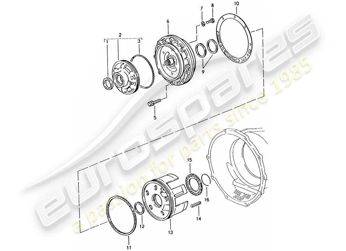 porsche 1994 (928) cambio automatico - pompa primaria diagramma delle parti