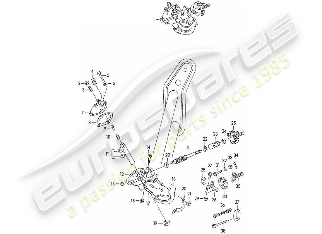 porsche 1950 (356/356a) sterzo - e - accoppiamento dello sterzo - f >> 101 692 - f >> 61 892 - f >> 83 791 schema delle parti