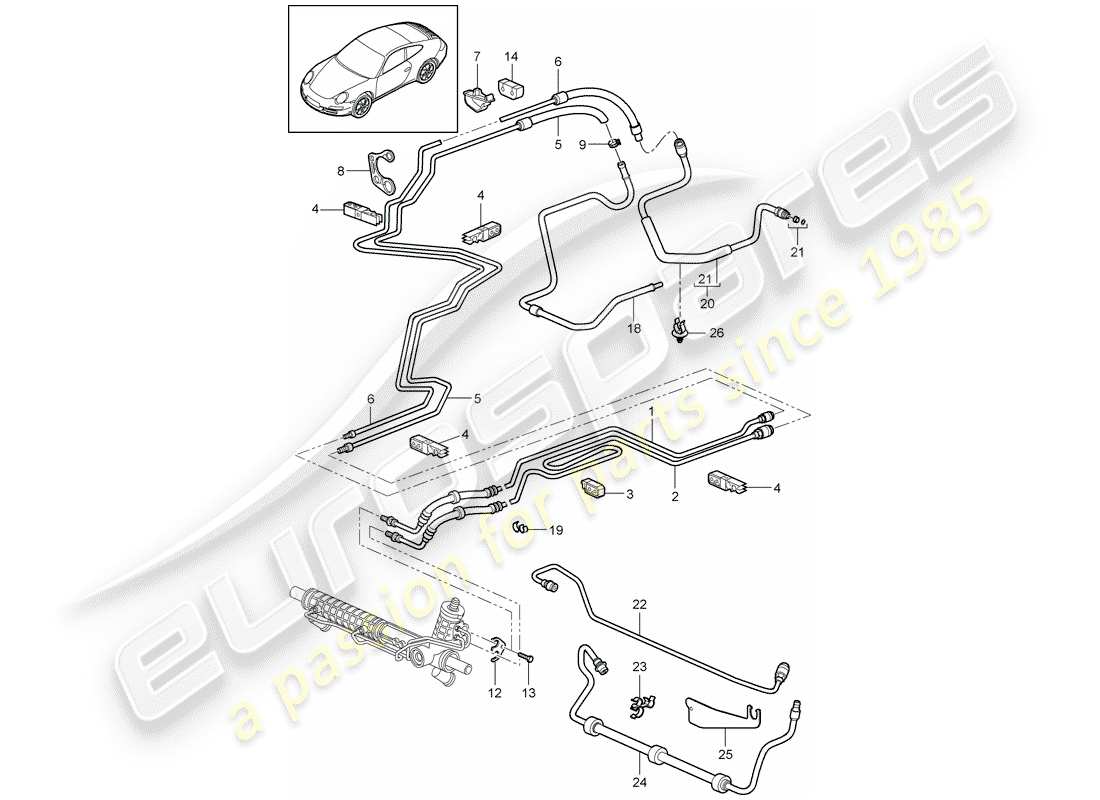 porsche 2012 (997-2) servosterzo diagramma delle parti