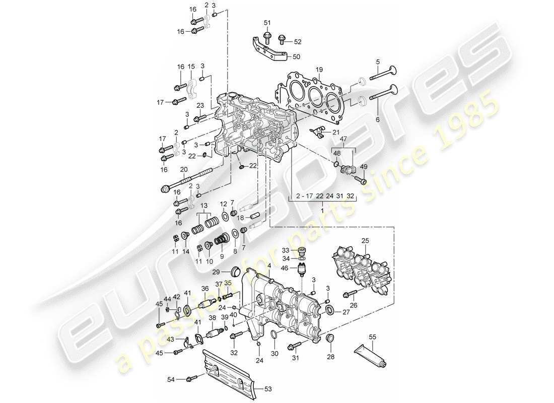 porsche 2005 (997-1) testata diagramma delle parti
