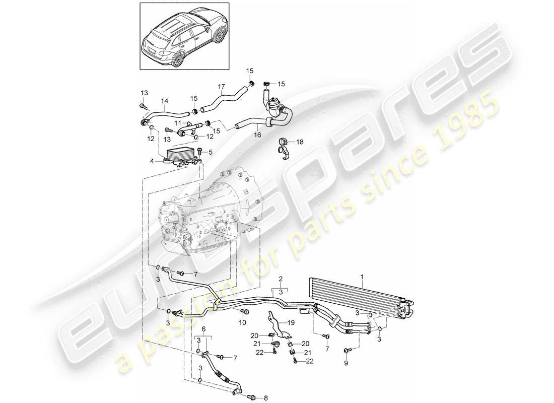 porsche 2014 (cayenne e2 92a) schema delle parti tiptronic