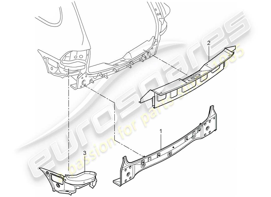 porsche 2004 (cayenne e1 9pa) schema delle parti estremità posteriore