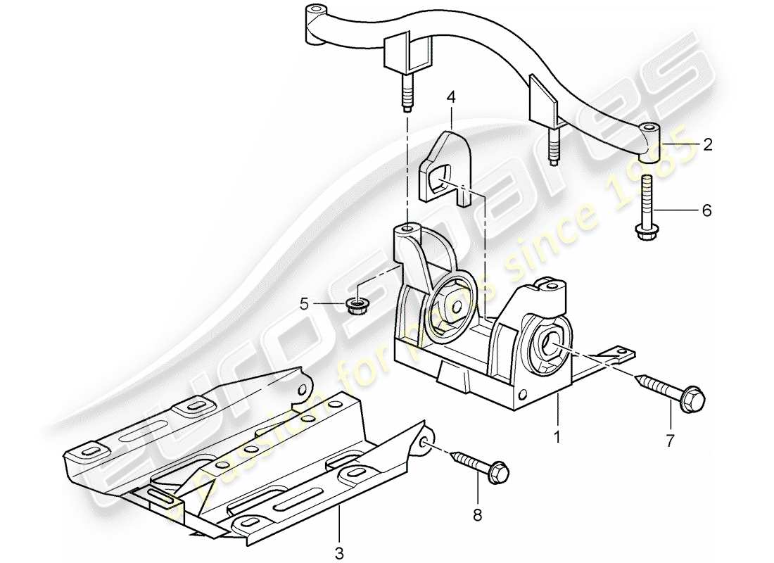 porsche 2007 (997-1 gt3) schema delle parti sospensioni trasmissione