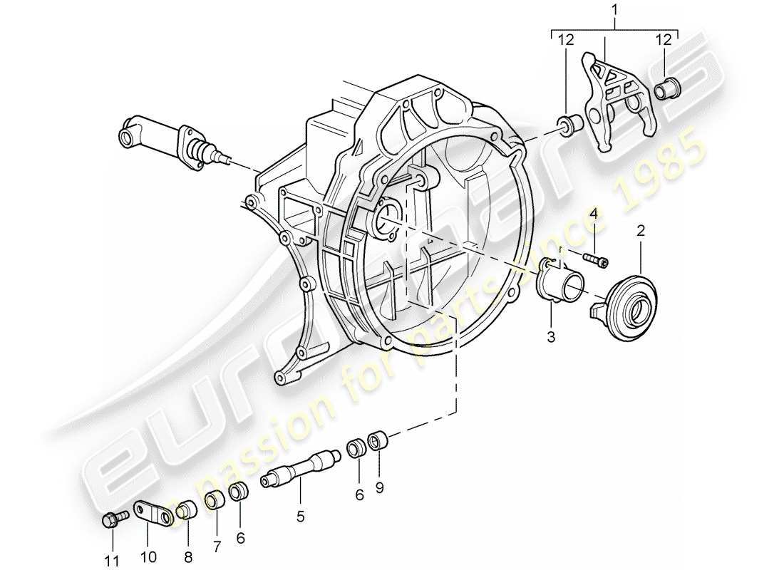 porsche 2007 (997-1 gt3) rilascio della frizione diagramma delle parti
