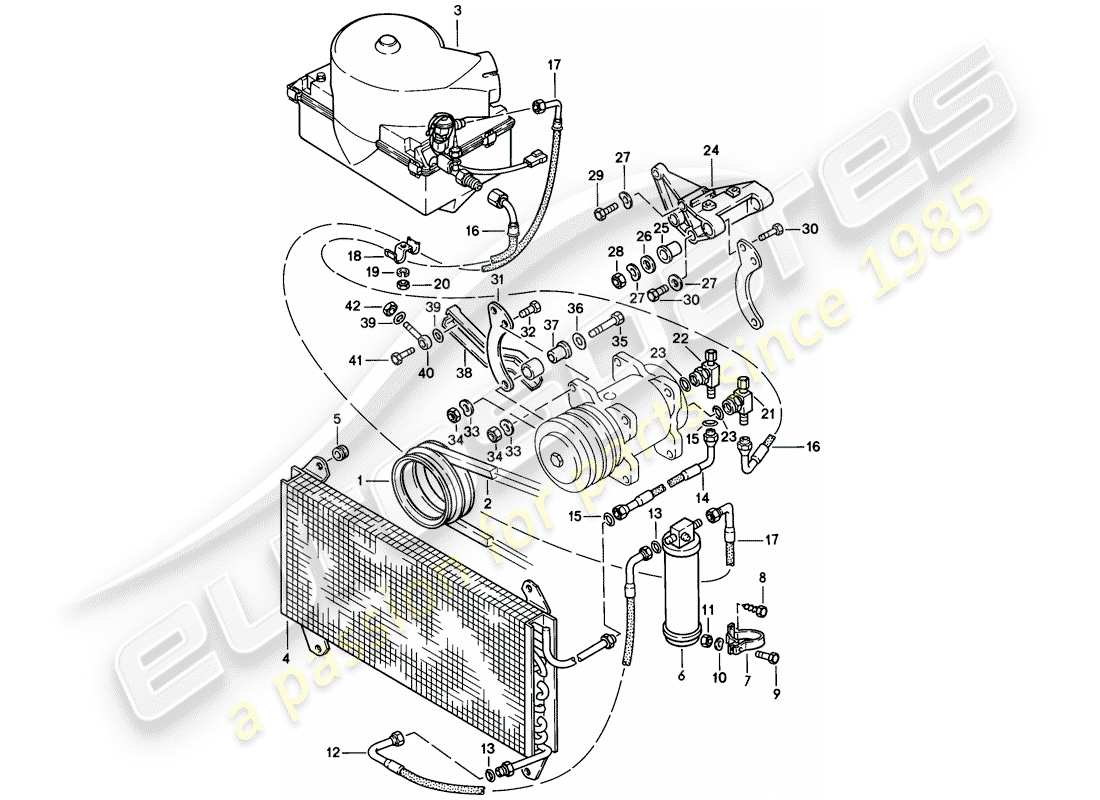 porsche 1979 (924) condizionatore d'aria - - d >> - mj 1978 schema delle parti