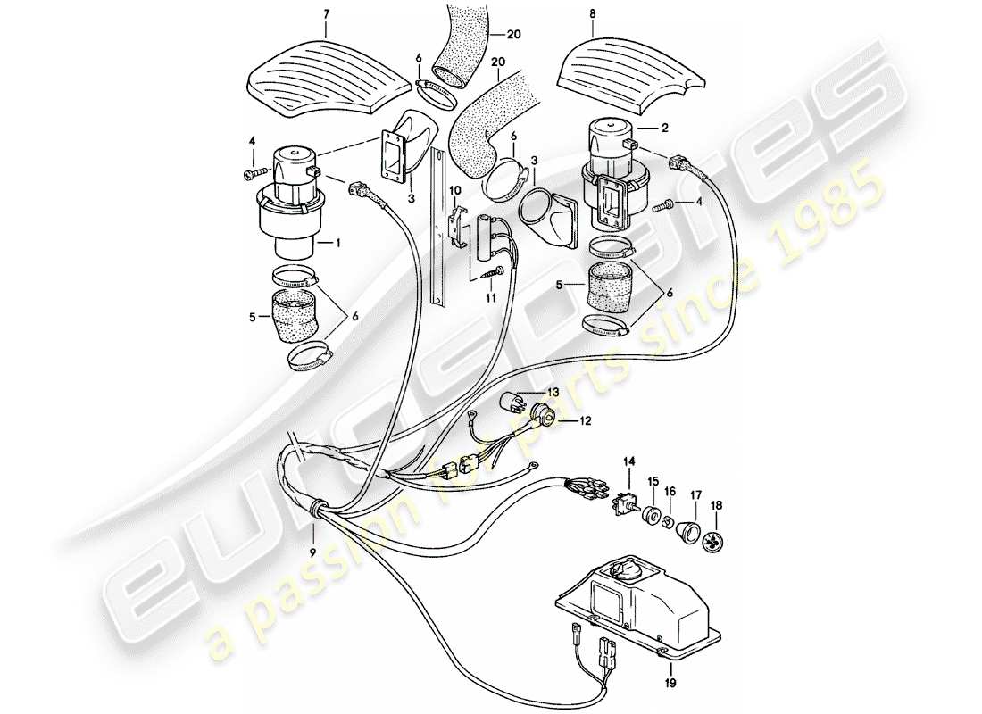 porsche 1981 (911) soffiatore aggiuntivo - d - mj 1983>> schema delle parti