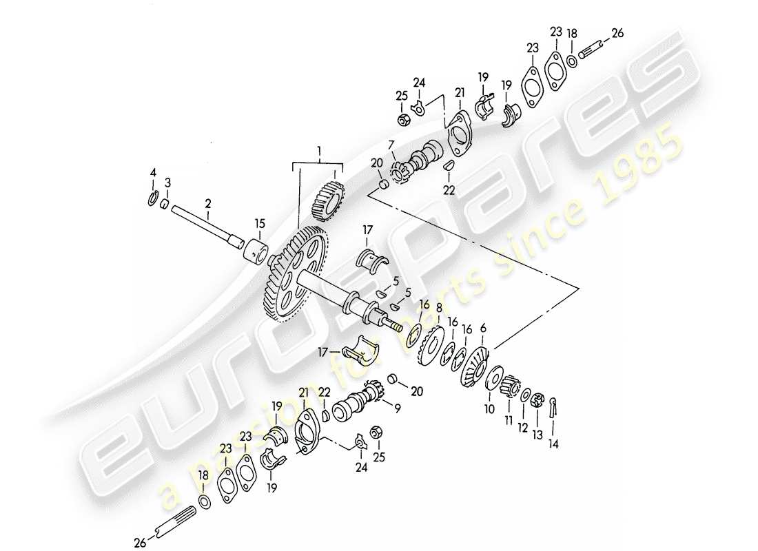 porsche 1954 (356/356a) meccanismo di azionamento - per - controllo valvola - m 90 501 >> 91 000 diagramma delle parti