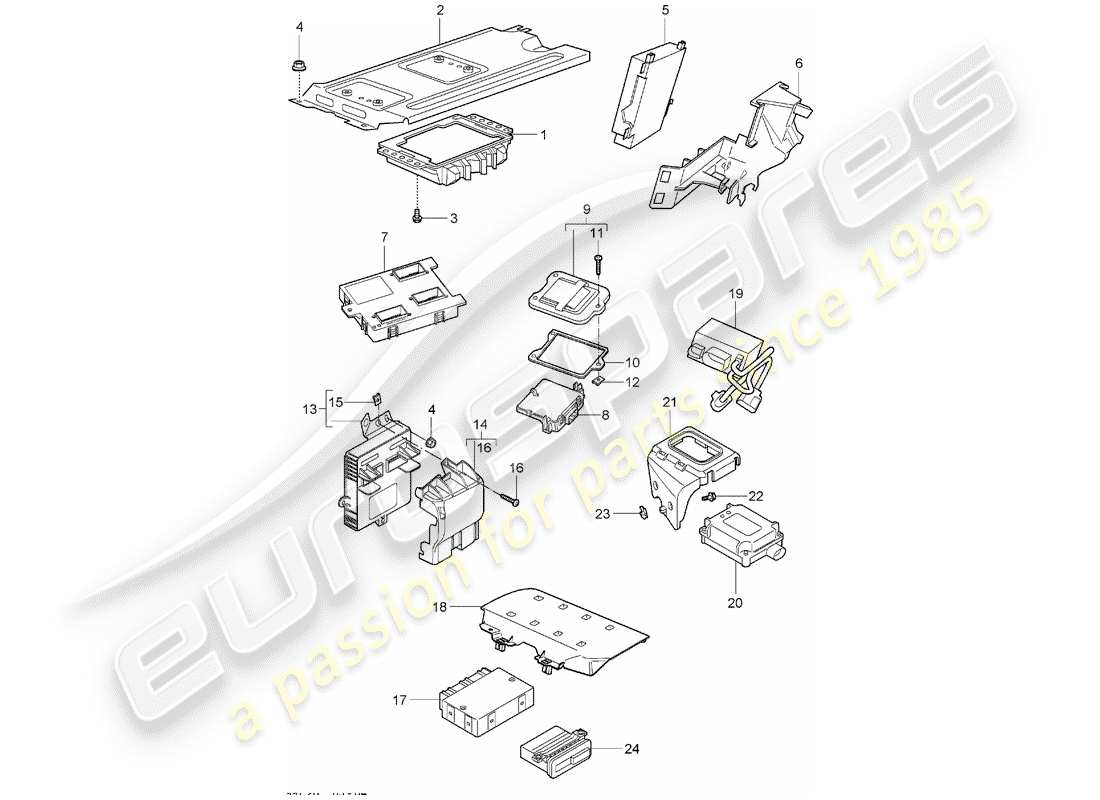 porsche 2007 (997-1) unità di controllo diagramma delle parti