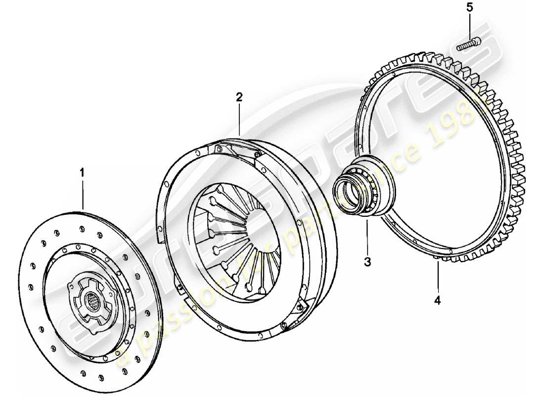 porsche 1983 (924) frizione diagramma delle parti