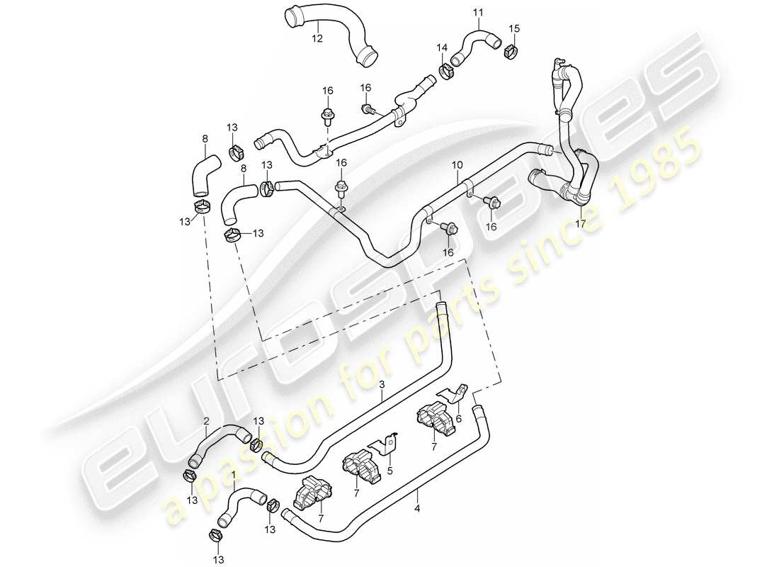 porsche 2007 (997-1) diagramma delle parti di linee