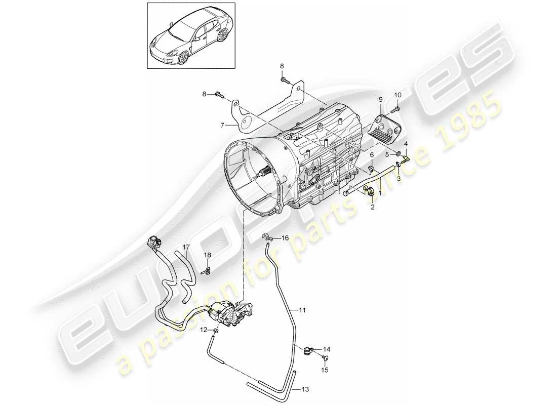 porsche 2014 (panamera 970) tiptronic diagramma delle parti