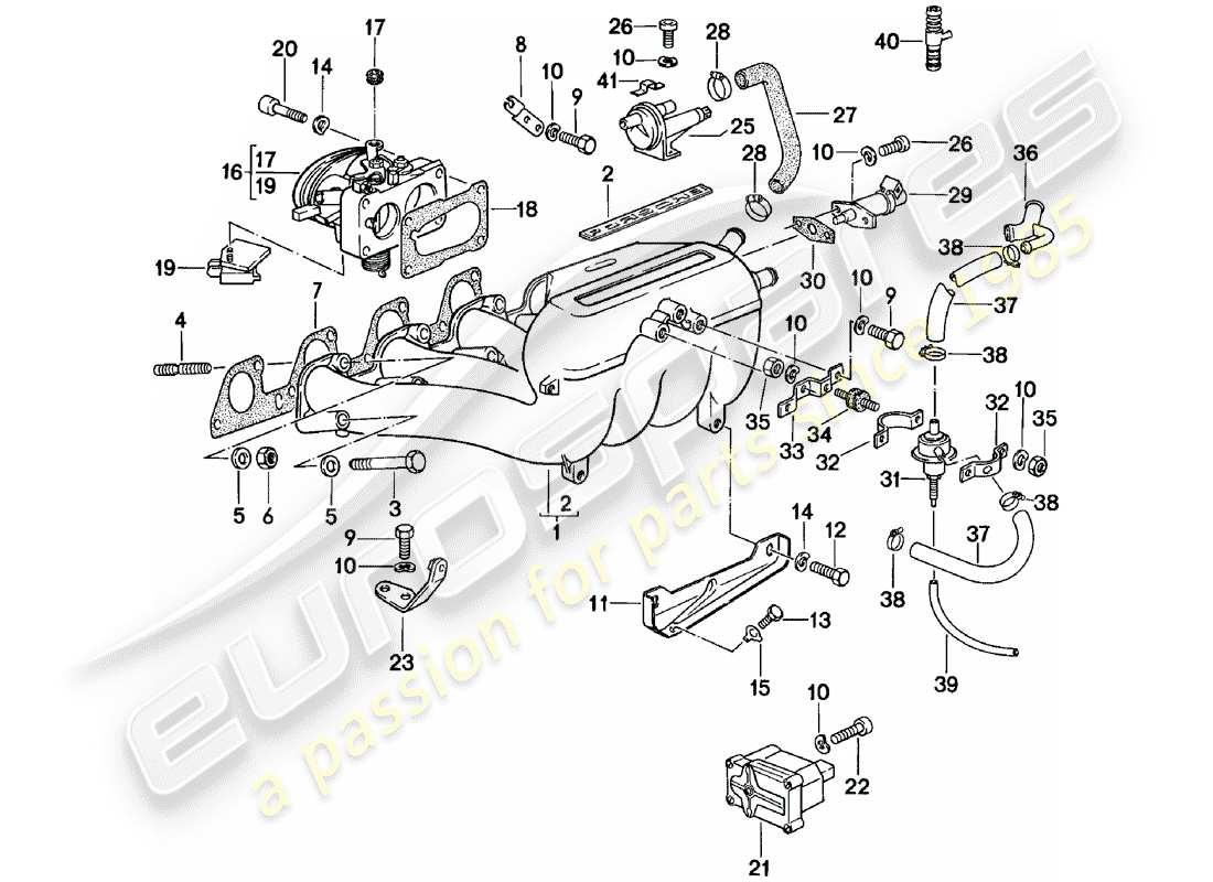 porsche 1982 (924) k-jetronic - 3 diagramma delle parti