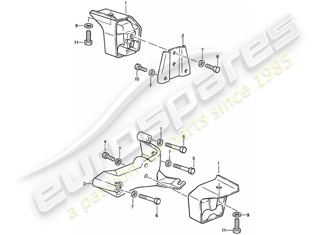 porsche 1986 (924s) sospensione cambio - per - cambio automatico diagramma delle parti