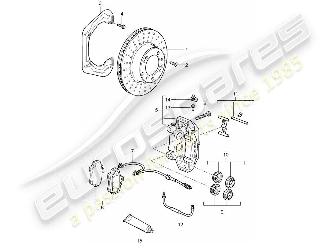 porsche 2007 (997-1) freni a disco diagramma delle parti