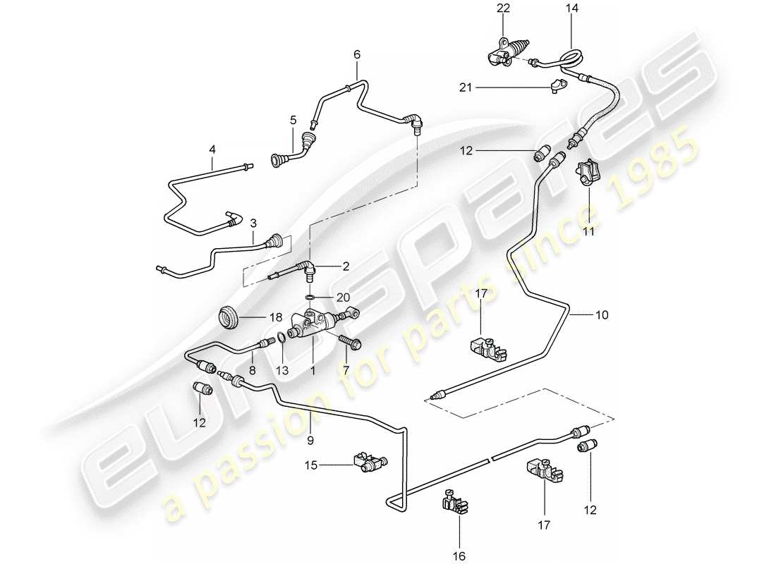 porsche 2011 (997-2 gt3) frizione idraulica diagramma delle parti