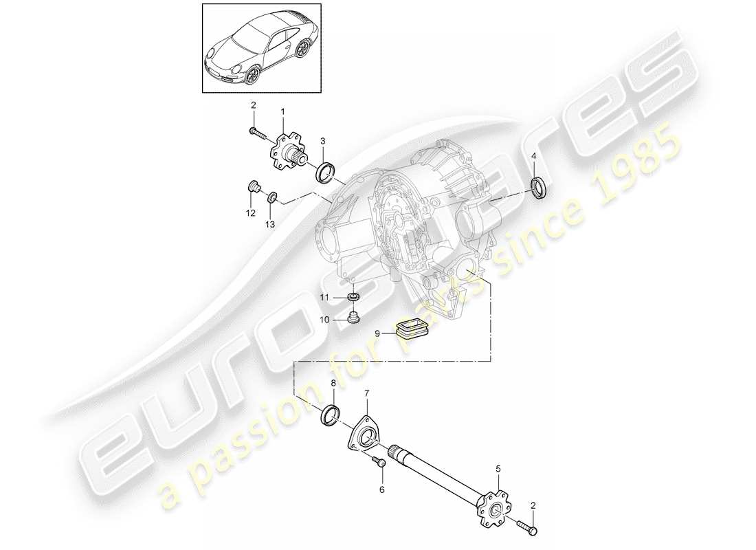 porsche 2007 (997-1) tiptronic diagramma delle parti