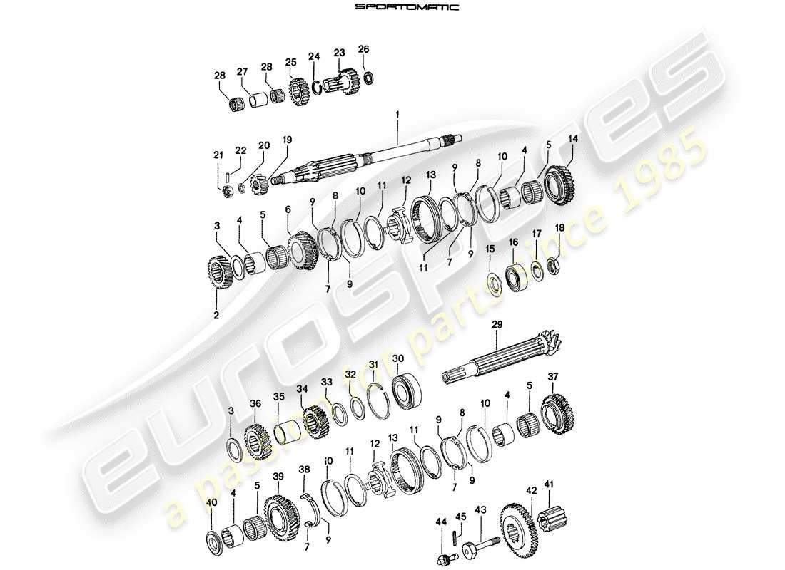 porsche 1972 (914) ingranaggi e alberi diagramma delle parti