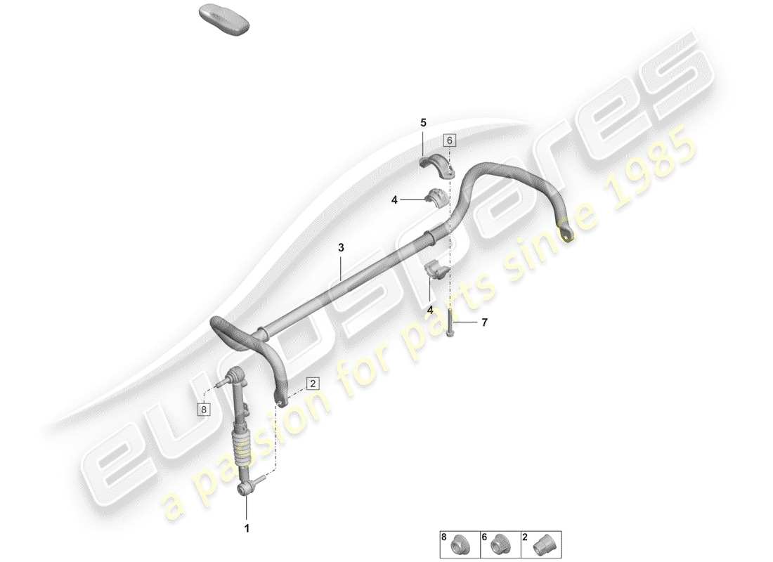 porsche 2019 (992-1) diagramma delle parti stabilizzatore