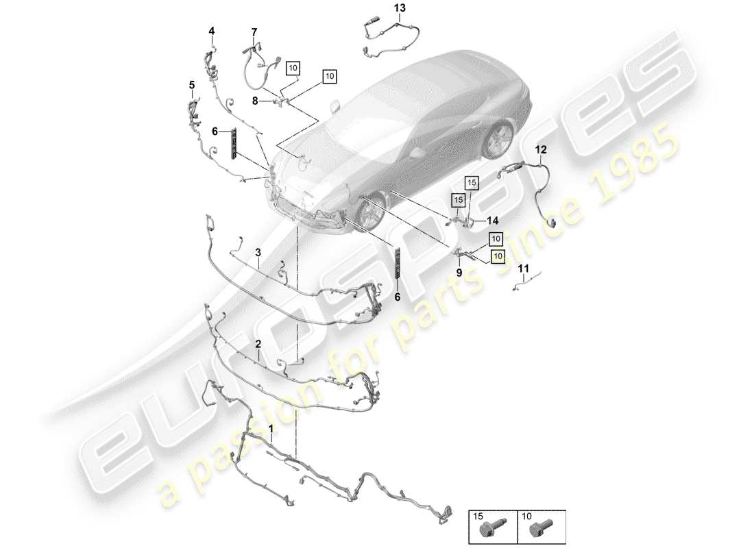 porsche 2019 (panamera 971-1) cablaggi diagramma delle parti